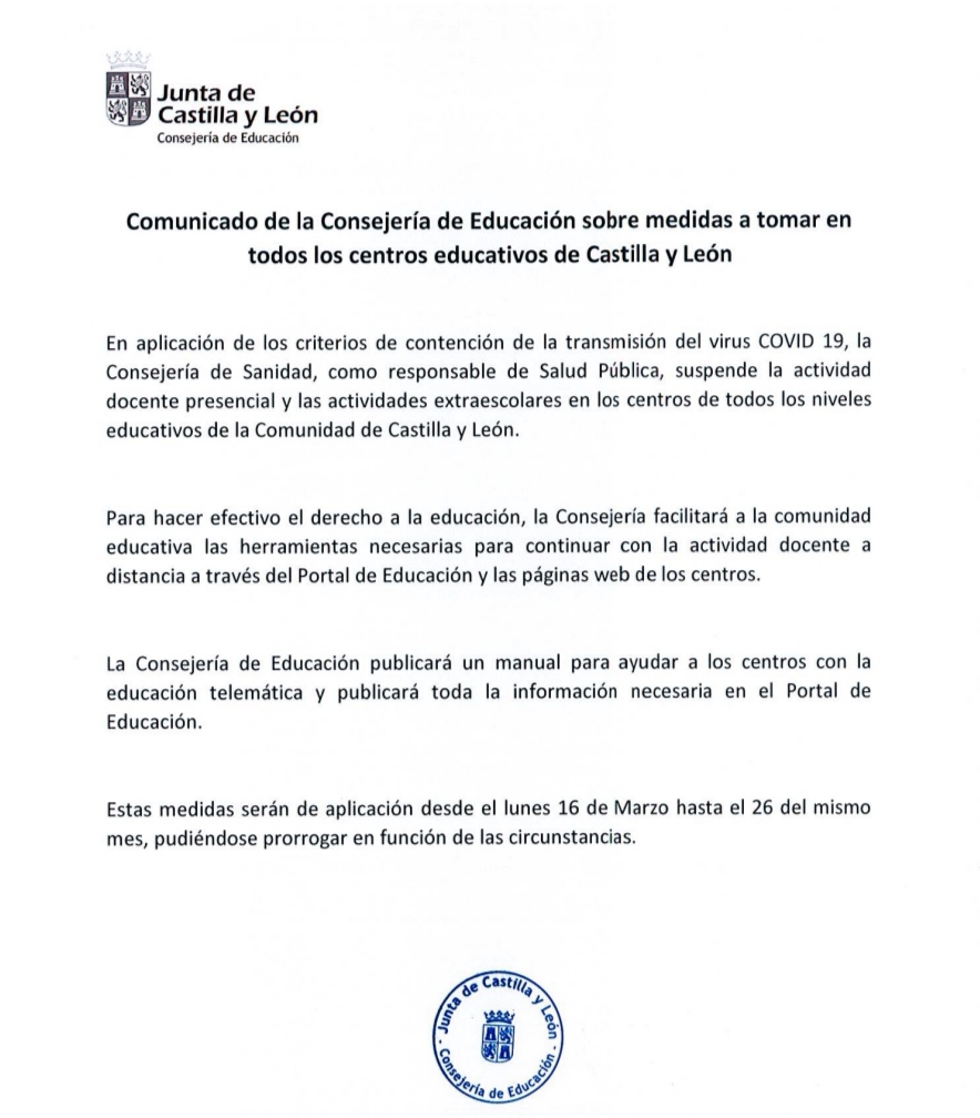 COMUNICADO COVID-19 COMUNICADO COVID-19